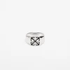 Prstan Off-White Enamel Arrow Ring Silver/ Black 62
