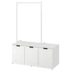 NORDLI Komoda s 3 fioke, bela, 120x169 cm
