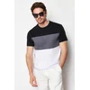 Trendyol Black Regular/Regular Fit Color Block 100% Cotton T-Shirt