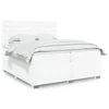 vidaXL Box spring postelja z vzmetnico bela 200x200 cm umetno usnje