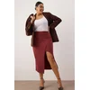 Trendyol Curve Ženska suknja Tbbaw26Az00023, Bordo
