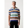 TOMMY HILFIGER Pulover Relaxed Fit Multicolour Stripe  modra / mornarska / oranžna / bela