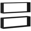 Police na zidu s policom Zidne 2 pcs Crni hrast 80 x 15 x 26 cm