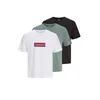 JACK & JONES Majica JORNORREBRO zelena/temno rdeča/črna/bela