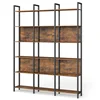 Songmics Knjigarna 6 odprtih polic 24x128x1871 cm rjava