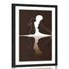 Plakat s paspartujem ženska skrivnostnost - 30x45 silver