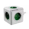 ALLOCACOC DESIGNNEST Razvodna kocka sa 5 šuko utičnica 1100GN/DEORPC belo-zelena