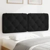 Vidaxl vidaXL Blazina za vzglavje, črna, 140 cm, žamet