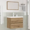 Set namještaja za kupaonicu 3 pcs Crni hrast Konstruirano drvo