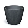 Prosperplast Saksija Lamia Eco Wood M400W, Okrugla, Antracit