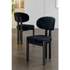 Hanah Home set trpezarijskih stolica Dore 4 kom, antracit tkanina Babyface, crne metalne noge