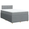 Vidaxl Boxspring postelja z vzmetnico svetlo siva 120x190 cm blago