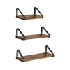 Set 3x zidnih polica SHELFY, braon/crna