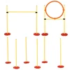 PAWHUT agility set za pse 3 vaje: slalom, ovire, obroč, za šolanje psov, prenosni, 2,5 kg, rumena in rdeča barva