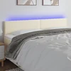 vidaXL LED posteljno vzglavje krem 200x5x78/88 cm umetno usnje