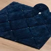shumee Mehka, elegantna bombažna kopalniška preproga s kristali 60X90CM, temno modra