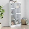 Visoka komoda s vratima bijela 68x37x142 cm konstruirano drvo