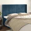 vidaXL Vzglavje z ušesi temno moder 163x16x118/128 cm žamet