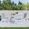 Jastučić za van 4 pcs Plava i bijela 120 x 50 x 7 cm Tkanina
