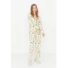 Trendyol Multicolored 100% Cotton Patterned Shirt-Pants Knitted Pajama Set