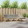 Set vanjskih sofa 4 pcs Bijela i svjetlosiva Poliester