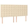 Vidaxl Vzglavje postelje kremne barve 160x5x118/128 cm blago
