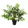 vidaXL Umetna rastlina fikus Zelena 73 x 16 x 60 cm Tkanina in les