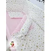 Bubamara037 Set posteljine za krevetac sa ravnom ogradicom Glitter, Roze
