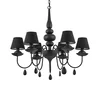 Ideal Lux - Luster na lancu BLANCHE 6xE14/4W/230V prečnik 75 cm crni
