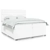 vidaXL Box spring postelja z vzmetnico bela 200x200 cm umetno usnje