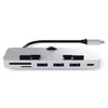 SATECHI Aluminum Type-C CLAMP PRO Hub 3x USB 3.0,MicroSD, Srebrni