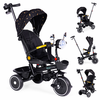Ecotoys Tricikl za decu sa rotirajućim sedištem, gurajućim rukohvatom i tendom black ( WQL-186 BLACK )