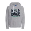 JACK & JONES Majica Mel mornarska / pegasto siva / zelena / bela