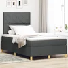 vidaXL Vzmetnica s posteljo in LED temno siva 120x190 cm iz tkanine