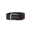 DIESEL Pas LOGO B-BASIC LEATHER BELT temno rjava