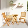 Vrtnik Bistro Set 3 kos Rjava Masiven les akacije