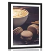 Plakat s paspartujem kava s čokoladnimi makroni - 20x30 white