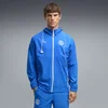 Olympique de Marseille PUMATECH Woven Full-Zip Jacket Men, Clothing, Royal/Platinum Gray, L