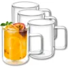 shumee Wilmax dvostenski termo kozarci - 400 ml - komplet 4 skodelic za kavo - skodelice za cappuccino, latte macchiato, espresso, mocha - kozarci za kavo