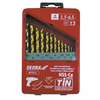 DEDRA-EXIM 13-delni set svedrov za kovino HSS + kobalt + TiN, 135° WITS13
