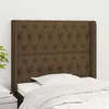 SHUMEE vidaXL Vzglavje z ušesi temno rjavo 103x16x118/128 cm blago