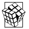 Wallity Zidna dekoracija Rubiks Cube, 64x69cm, Crna