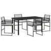 Vrtni set za objed 5 pcs Crna poliratan