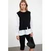 Trendyol Black Garnished Wide Fit Knitwear Sweater