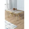 Hanah Home trpezarijski sto Prah, 160 × 90 cm, ploča u dekoru belog mermera, zlatne noge