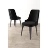 Hanah Home set trpezarijskih stolica Newa 8 kom, crna tkanina Babyface, crne metalne noge