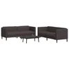 2-dijelni set sofa tamnosmeđi od tkanine