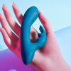 Playboy Rabbit - Vodoodporni vibrator z rogom za polnjenje (turkizna)