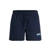 JACK & JONES Kratke kopalne hlače JPSTMAUI SUNRISE mornarska/svetlo modra/bela