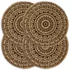 vidaXL Pogrinjki 4 kosi temno rjavi 38 cm okrogli iz jute